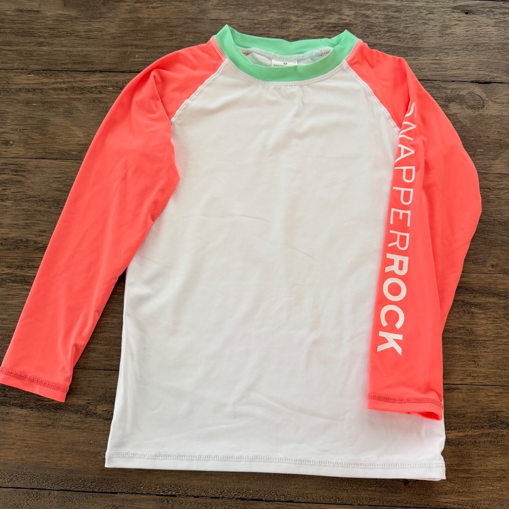 Snapper Rock Kids Long Sleeve Rash Guard White Coral‎ Size 6 SR-240/09-24